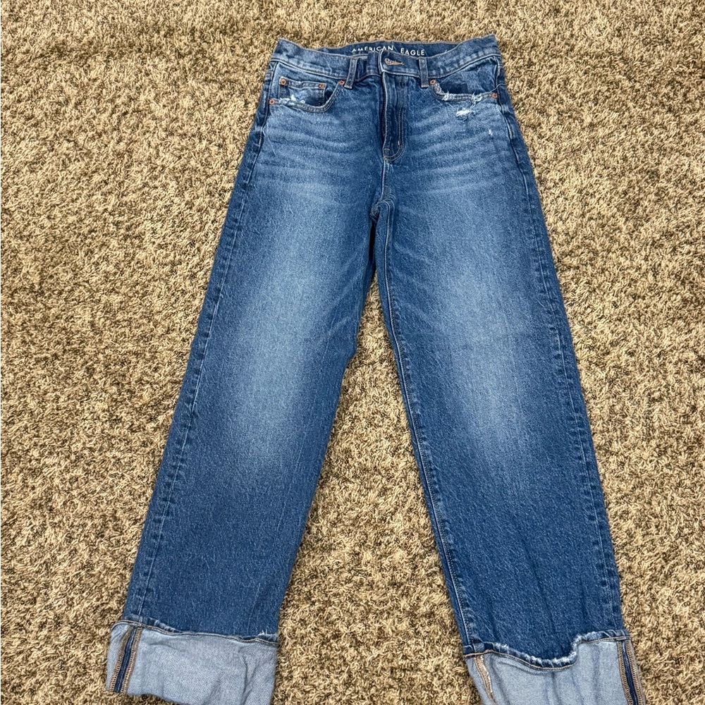 American Eagle Outfitters Women's Classic Blue Boyfriend Jeans